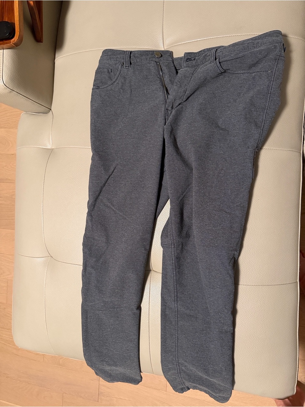 Men’s gray Lululemon jeans (stretchy material), size 34x34.